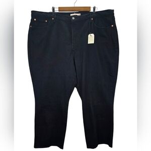 NWT Levis Strauss & Co Women's Button Fly Wedgie Straight Black Denim Size 24W